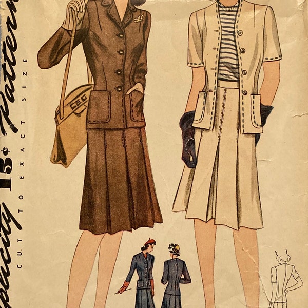 Vintage 1940s Simplicity suit pattern 4289