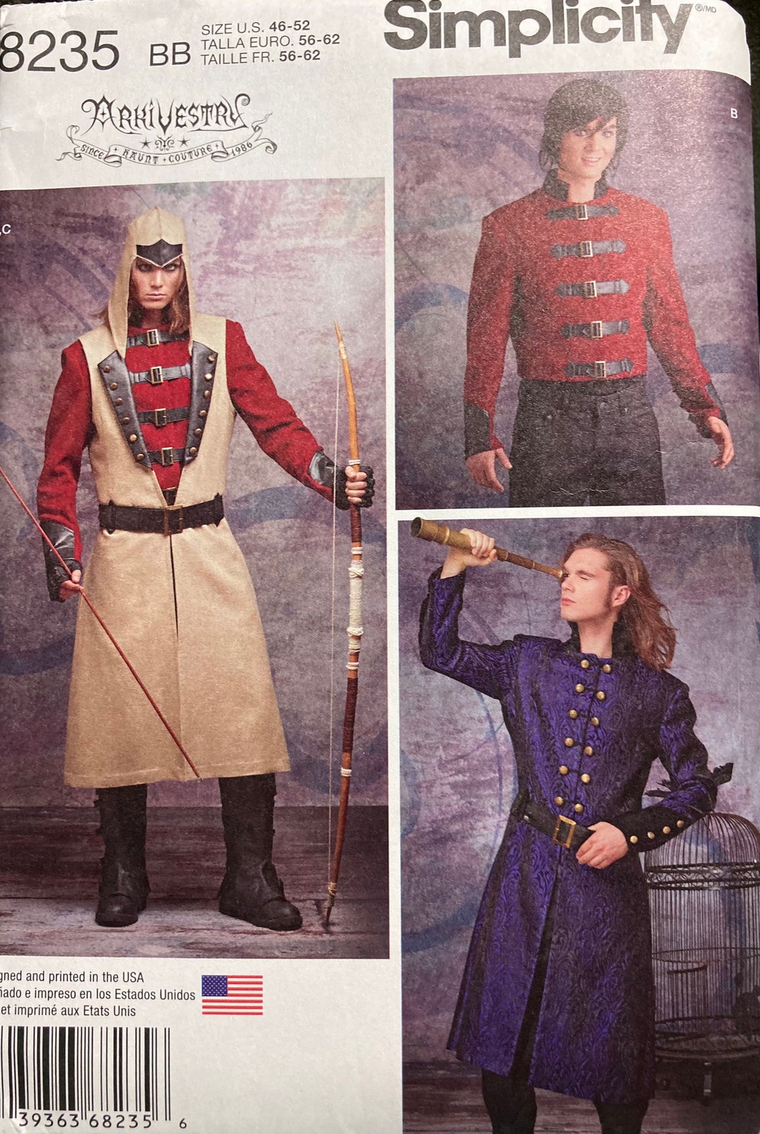 Steampunk Style Mens Coat, Jacket, Vest in Hood Pattern 8235 for Simplicity by Designer ...