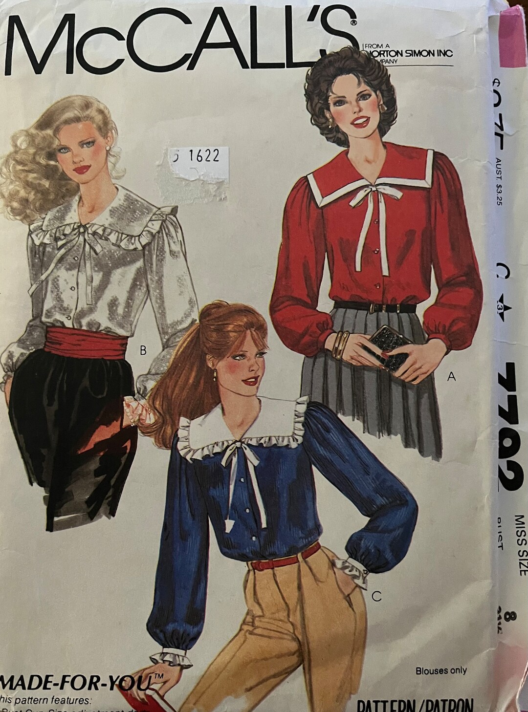 Vintage Mccall’s Blouse Pattern 7792 Uncut - Etsy