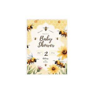Babypartyeinladungen - Postkartenpakete (Bienenmotiv, Umschläge enthalten)