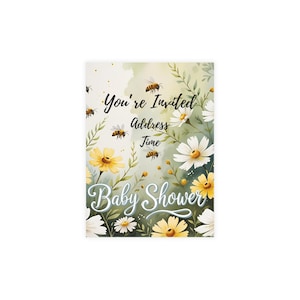 Postcard Bundles, Bee Themed Baby Shower Invitations, Envelopes Included, Party Supplies, Gender Neutral, Cute Bee Design, Save