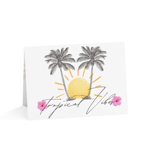 Tropical Vibes-bedankkaarten: perfect voor verjaardagen, bedankjes of gewoon omdat, opties van 1-50 stuks beschikbaar