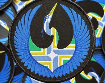 Portland Rebel Alliance patch (Starbird Heron + PDX City flag)