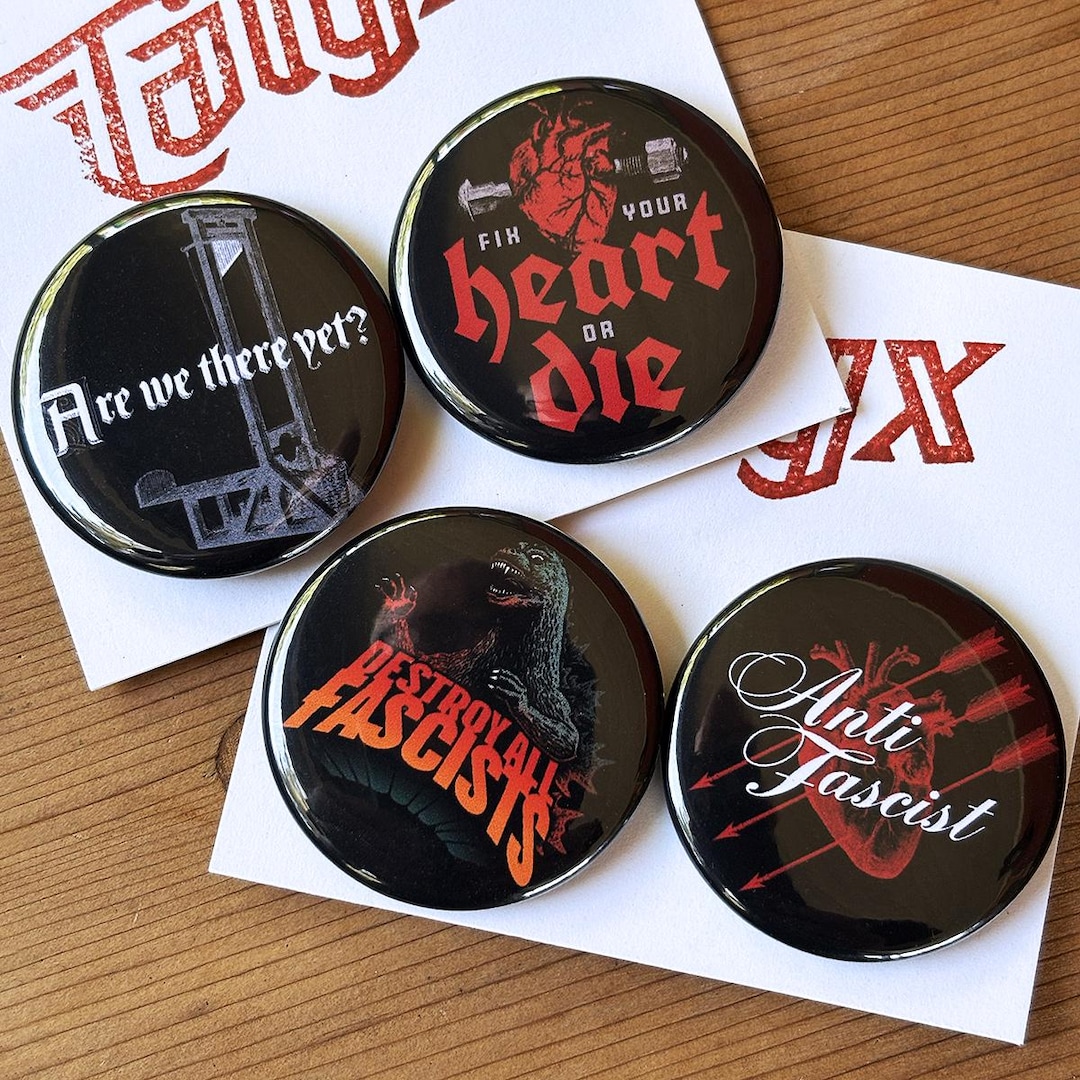 Anti-fascist Antifa Anti-nazi Button Set (4 Pin-back Buttons) - Etsy