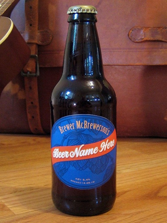 Items similar to Homebrew custom beer label oval hops banner on Etsy