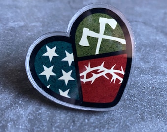 Pin acrílico con forma de corazón de Soccer City SCUSA