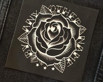 BAONPDX Rose Tattoo linework cloth patch