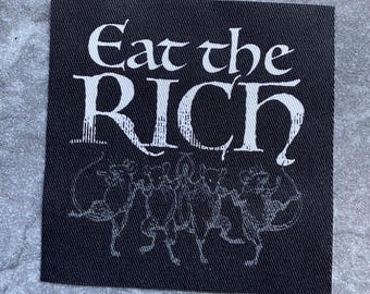 Eat the Rich (dancing rats!) cloth patch