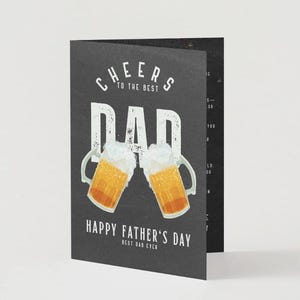 Cheers to Dad – Cyfrowy zestaw prezentowy na Dzień Ojca | Wydrukowana karta i etykiety prezentowe do natychmiastowego pobrania
