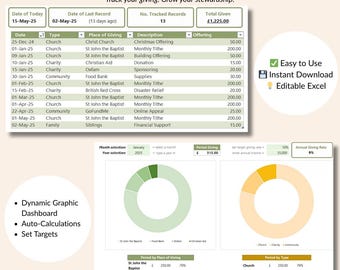 Christian Tithe Tracker Excel | Faith Budgeting Tool (Instant Download)