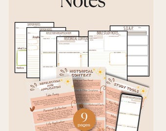 Bible Study Notes | Sermon, Scripture, Christian Planner Printable