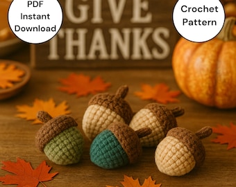 Motif gland rustique au crochet + suiveur de rang PDF | Décoration d'automne de ferme | Modèle de crochet facile |  Pas de patron de couture
