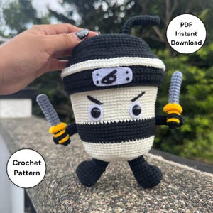 Italienische Brainrot Amigurumi Häkelanleitung PDF | Assassino Cappuccino Amigurumi Häkelfigur | Fun Schreibtisch Buddy DIY + Video Anleitungen