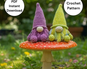 Crochet Gnome Pattern | Amigurumi Gnome PDF Tutorial | Christmas Crochet Gnome DIY | Garden Gnome Crochet Pattern