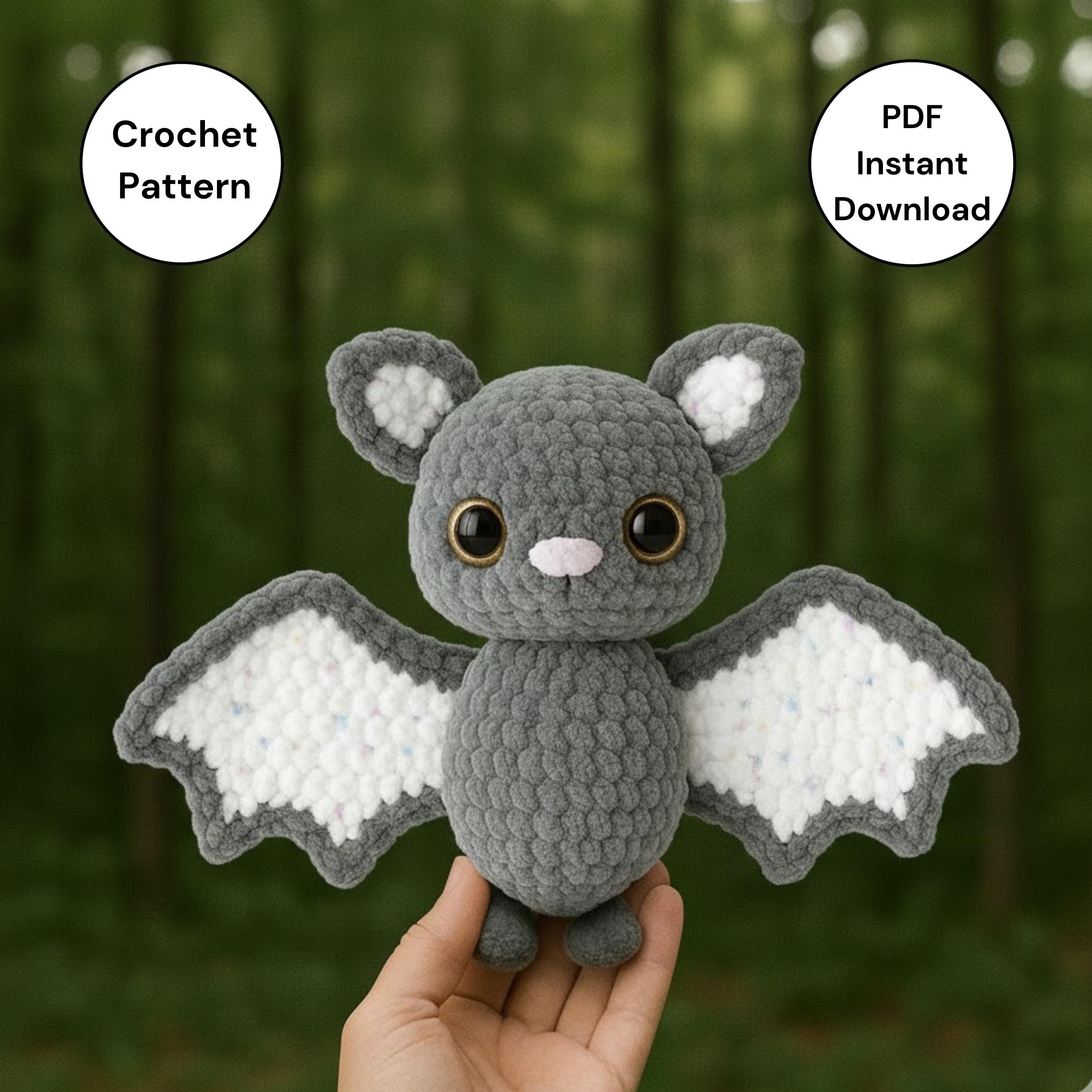 30 Bat Crochet Patterns for Halloween Decor, Gifts, and Spooky-Cute Amigurumi 25 Pippin the Bat Plush Pattern