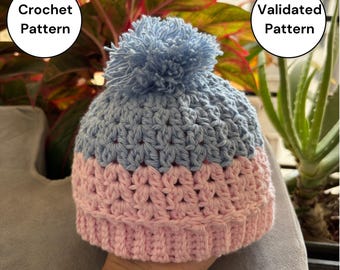 Fast Crochet Hat Pattern – Easy V Stitch Crochet Beanie PDF, Trending Crochet Hat Tutorial for Beginners
