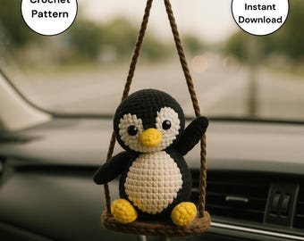 Pip the Swinging Penguin Crochet Pattern | Penguin Amigurumi Tutorial | Cute Crochet Penguin Toy Pattern for Beginners