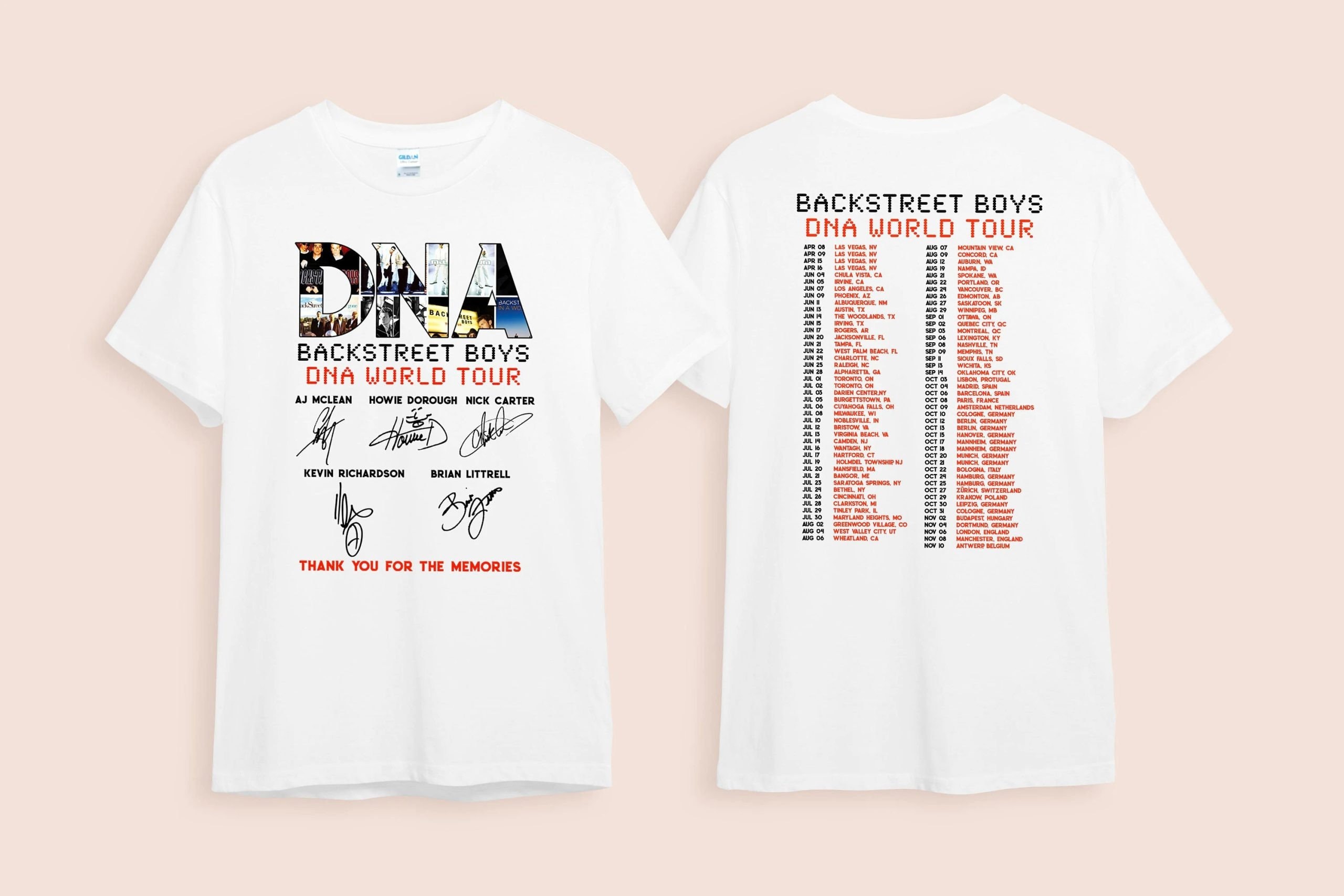 Discover Backstreet Boys DNA World Tour 2022 zweiseitiges T-shirt