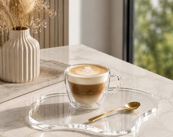 Clear Acrylic Cloud Coasters, Irregular Drink Tray, Modern Minimalist Decor