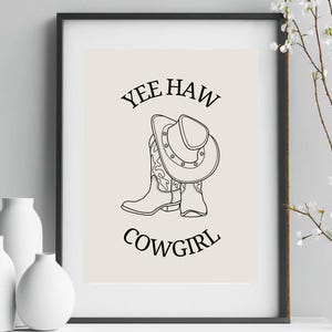 Cowgirl Western Wall Art, Giddy Up Digital Print, Western Southern Aesthetic Home Decor, Cowboy Boots Poster Digital Art, Country Music Art