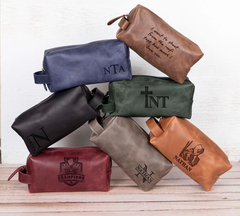 Valentine Day Gift for Deadpool X-Men Inspired Dopp Kit, Leather Toiletry Bag, Superhero Fan Boyfriend Gift, Comic Fan Travel Bag image 8