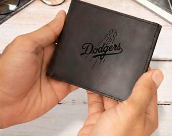 Dodgers and Lakers Passport Wallet, Leather Card Holder for Baseball, Handmade Wallet for Sports Fan, Senior Night Gift, Basketball Fan Gift