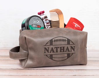 Premium Football Dopp Kit for Men, Sports Fan Gift Idea, Travel Toiletry Bag, Grooming Organizer, Football Lover Gift, Men's Essentials