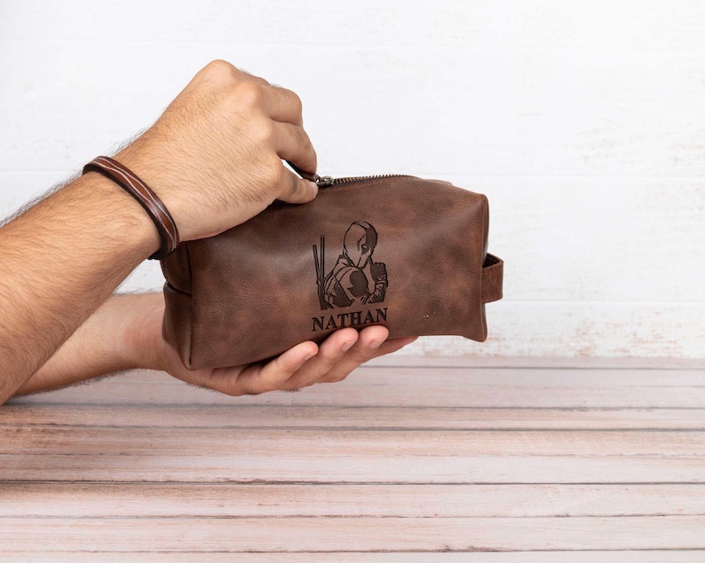 Valentine Day Gift for Deadpool X-Men Inspired Dopp Kit, Leather Toiletry Bag, Superhero Fan Boyfriend Gift, Comic Fan Travel Bag image 7