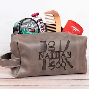 Custom Barber Gift, Toiletry Bag Men Gift, Barber Birthday Gift, Barber Husband Gift, Hairstylist Thank You Gift, Shaving Specialst Tool Bag