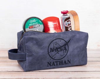 Personalized Space Galaxy Toiletry Bag, Space Themed Travel Organizer, Custom Dopp Kit for Aerospace Lover, Space Gift for Dad or Boyfriend