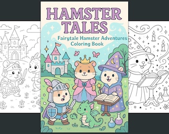 Libro da colorare "Storie di criceti", avventure fiabesche (modello in PDF)
