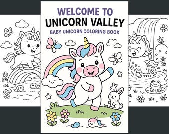 Libro da colorare con unicorni per bambini / Fogli di attività stampabili (PDF)
