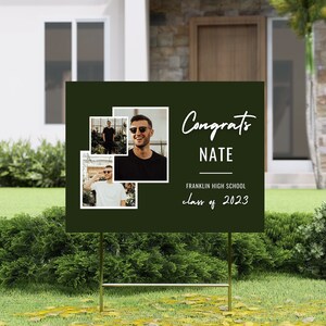 Graduation Yard Sign, Senior Yard Sign, Graduation Yard Sign, Photo Graduation Sign, Senior Photo Yard Sign, Guy Graduation, Boy Graduation image 1