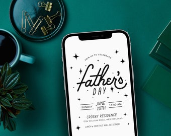 Father’s Day Invitation, Father’s Day Invite, Father's Day Template, Fathers Day, Father’s Day Card, Editable Invitation, Canva Template