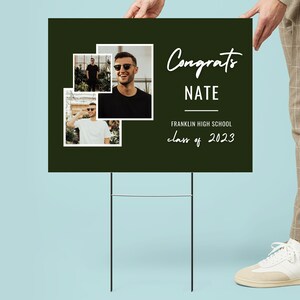 Graduation Yard Sign, Senior Yard Sign, Graduation Yard Sign, Photo Graduation Sign, Senior Photo Yard Sign, Guy Graduation, Boy Graduation image 2