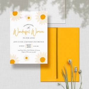 Editable Invitation For Women's Day, Women's Day, Women's Day invitation template, Friends Brunch, Edit in Canva, Instant Download image 2