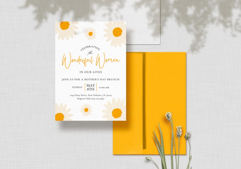 Editable Invitation For Women's Day, Women's Day, Women's Day invitation template, Friends Brunch, Edit in Canva, Instant Download image 2