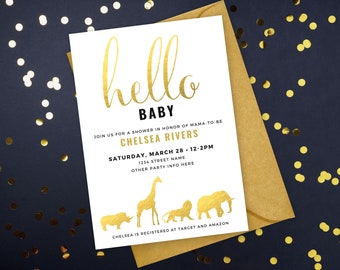 Safari Baby Shower Invitation | Cute Baby Shower Invitation | Baby Shower Invitation Bundle | Baby Shower