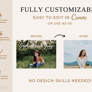 Graduation Yard Sign, Senior Yard Sign, Graduation Yard Sign, Photo Graduation Sign, Senior Photo Yard Sign, Boho Graduation, Canva Template image 6