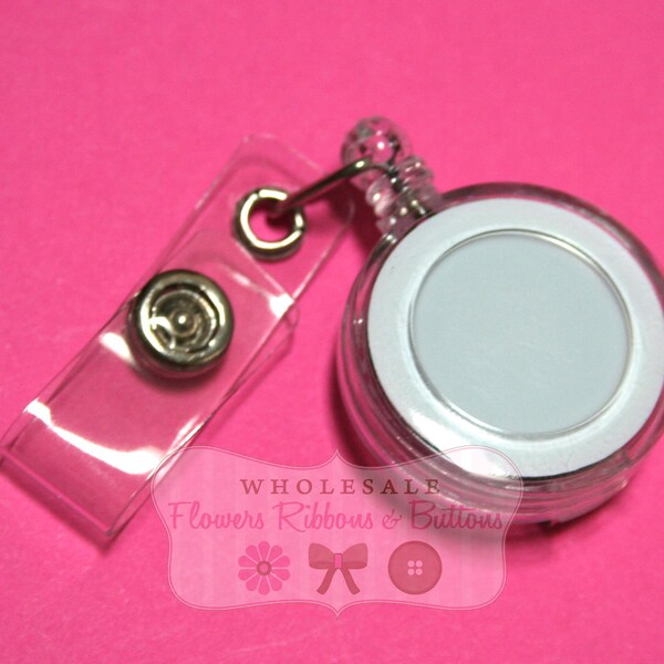 Clear Retractable Badge Reels - DIY Badge Reels - Badge Reels for Decorating - Wholesale Retractable Badge Reels