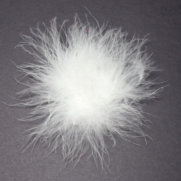 Marabou Feather Puffs - Ivory - Set of 6 - LAST 1
