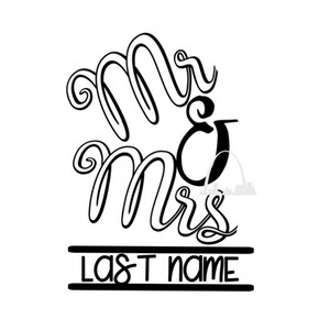Gepersonaliseerde bruiloft Mr. and Mrs. achternaam SVG, digitale svg gemaild zodra volledige Valentijnsdag aangepaste svg bestand silhouet cricut downloaden