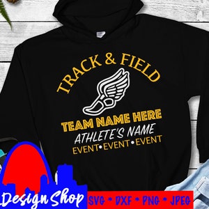 Benutzerdefinierte personalisierte Leichtathletik Und Feld SVG digitales Design laufen, Pole Vault, Weitsprung Dreisprung Hochsprung Sprints Distanz Läufer, Maskottchen