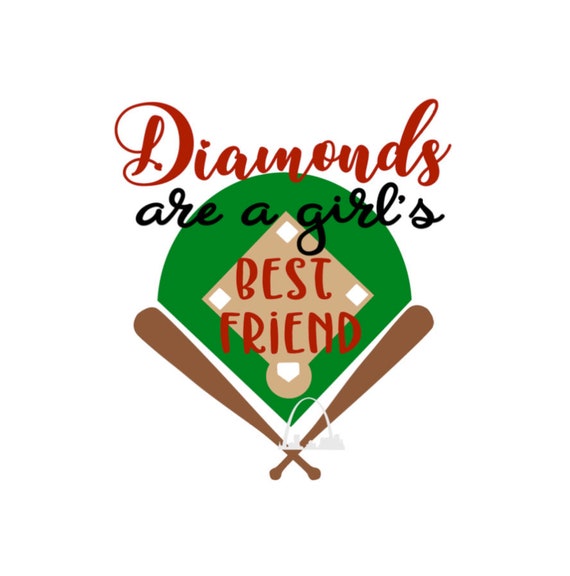 Instant Download Printable Transfer Sublimation Design File Diamonds Are A Girls Best Friend SVG Printable Download Baseball SVG