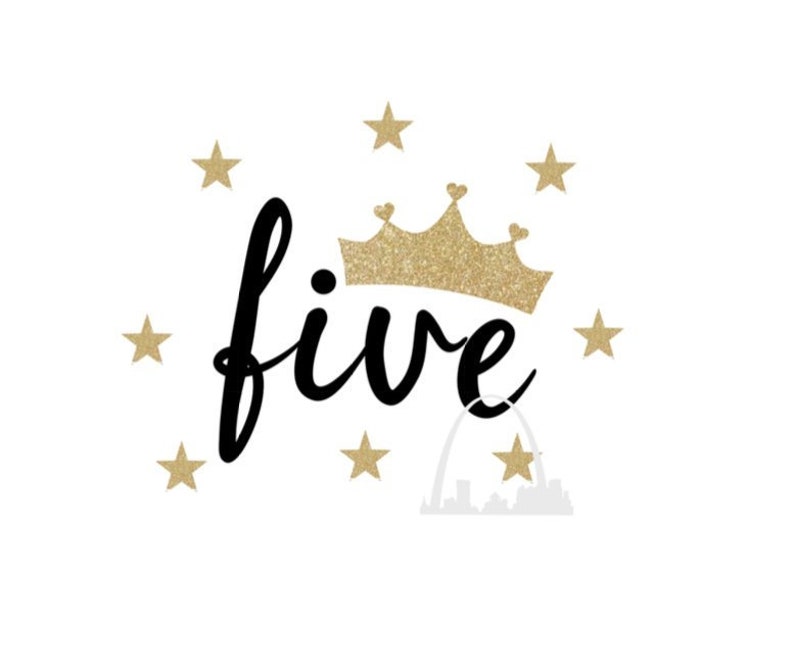 Download Fifth Birthday Party Princess SVG PNG DXF jpeg Crown 5 ...