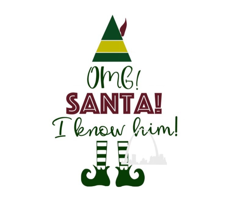 Santa I Know Him Quote Elf Movie Christmas Winter Themed T-Shirts Omg Santa I Know | Etsy Singapore