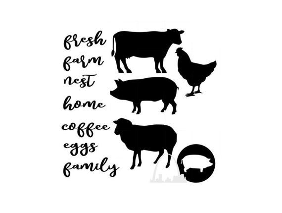 Download Farm House Bundle Svg Cut File Farm Words And Animal Diy File Etsy