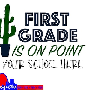 Aangepaste First Grade klas school SVG gesneden bestand aangepaste schoolnaam silhouet cricut 1e klas team png jpeg dxf svg aangepaste leraar geschenk