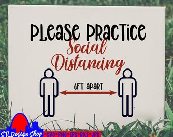 6 Feet Apart Sign - Etsy