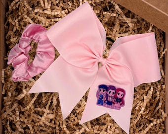 Rumi Demon Hunter Hair Bow Gift Box | Bow & Scrunchie Set | Cute Kawaii Gift for Girls | Pink, White, Purple, Gifts for Her